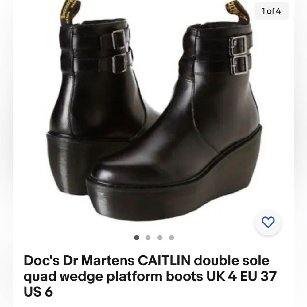 Dr Martens Caitlin wedge boots black Sz 6 US / EU 37 soft leather